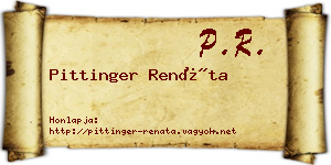 Pittinger Renáta névjegykártya